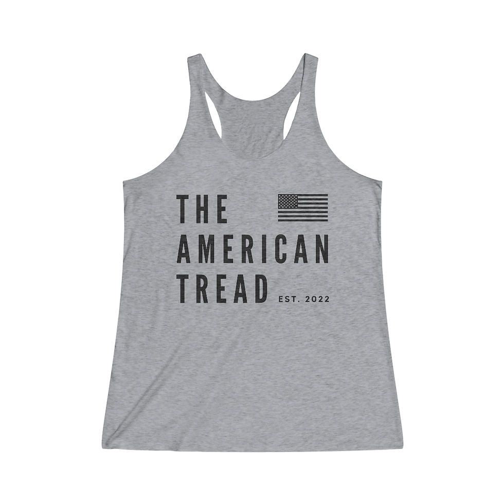 Thumbnail: #1 Original The American Tread - Women's Tri-Blend Racerback Tank