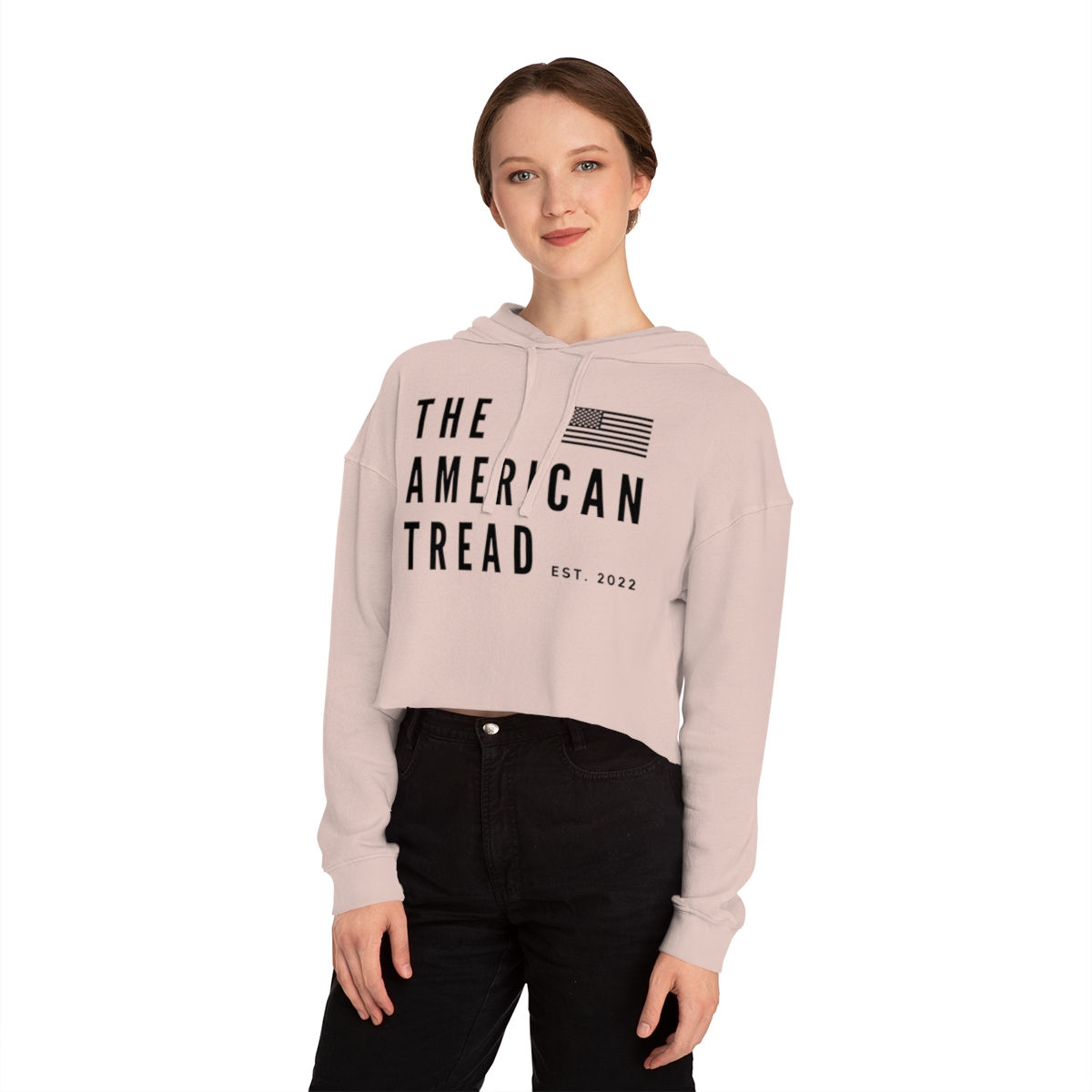 #1 Original The American Tread - Women’s Cropped Hooded Sweatshirt