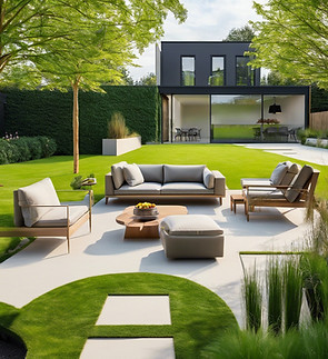 A 3D CAD Design based on a Premium Design Service £285 of a modern garden with grass and a patio.jpg