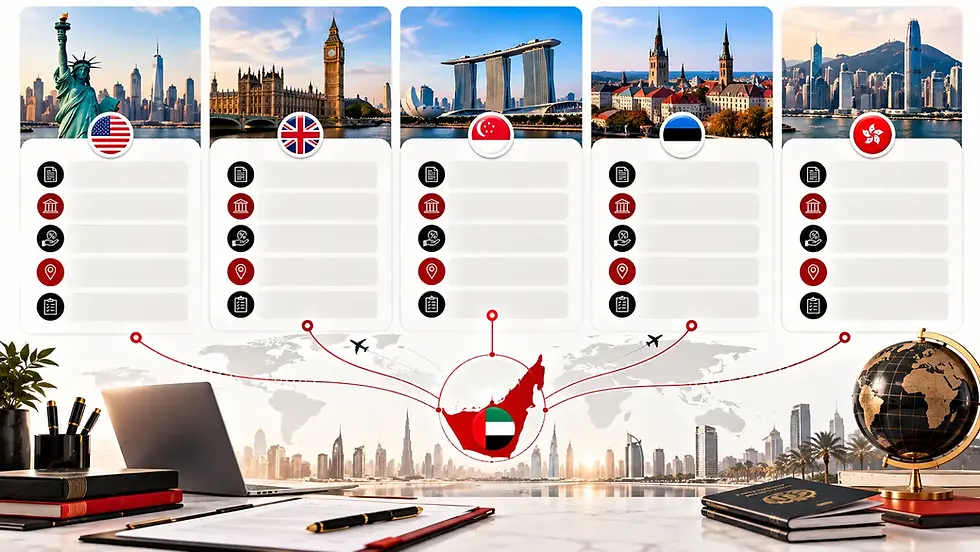 Comparison of company registration countries for UAE residents