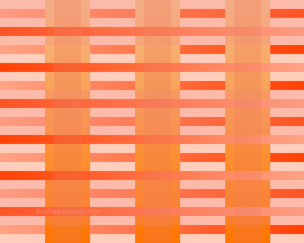 Lines of different shades of pink and orange in lines overlapping each other at different opacities.