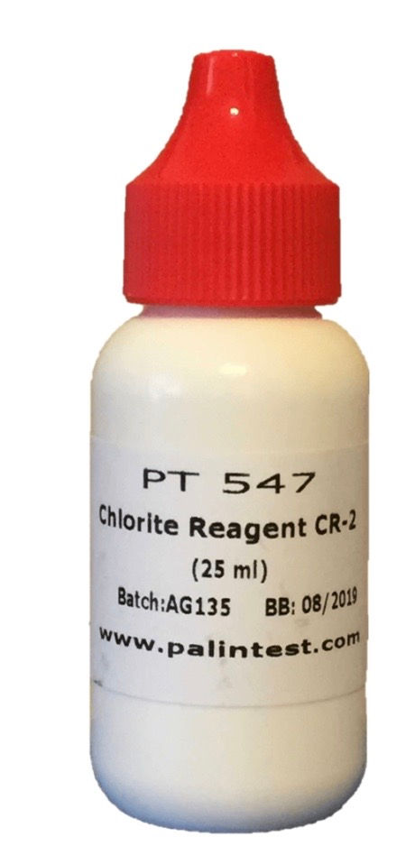ChlordioX Plus CR-2 Replacement Reagent in white bottle, red lid