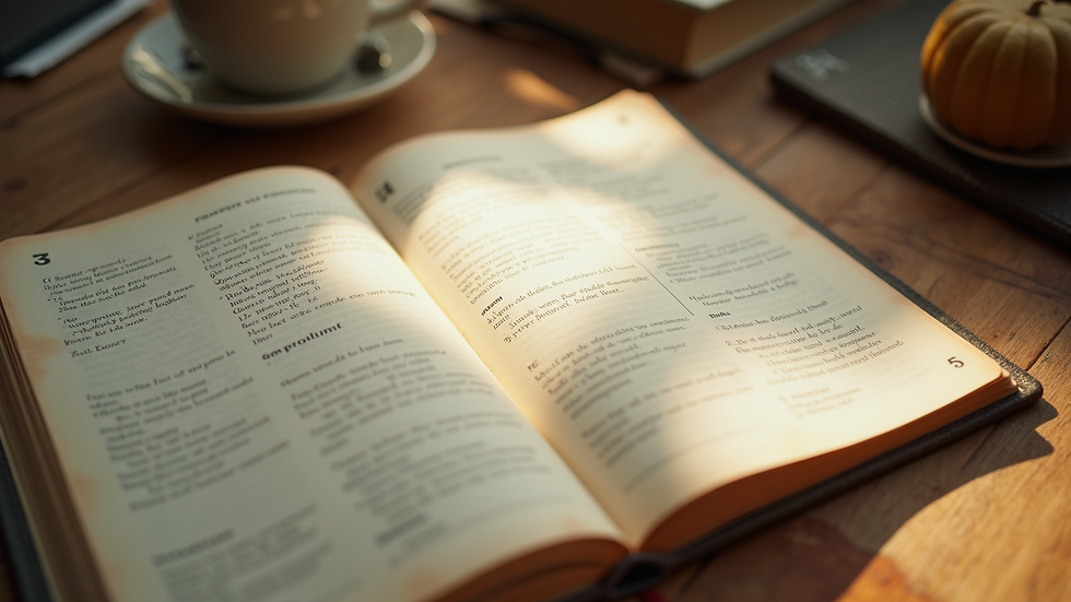 High angle view of an open gratitude journal