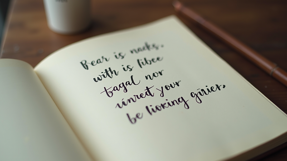 Eye-level view of a journal with handwritten positive affirmations