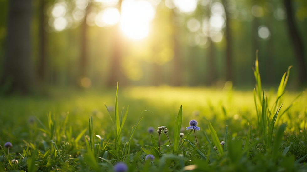 Close-up view of a serene nature landscape