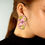 Thumbnail: "Eden" Leather Clip On Hand-Beaded Earrings