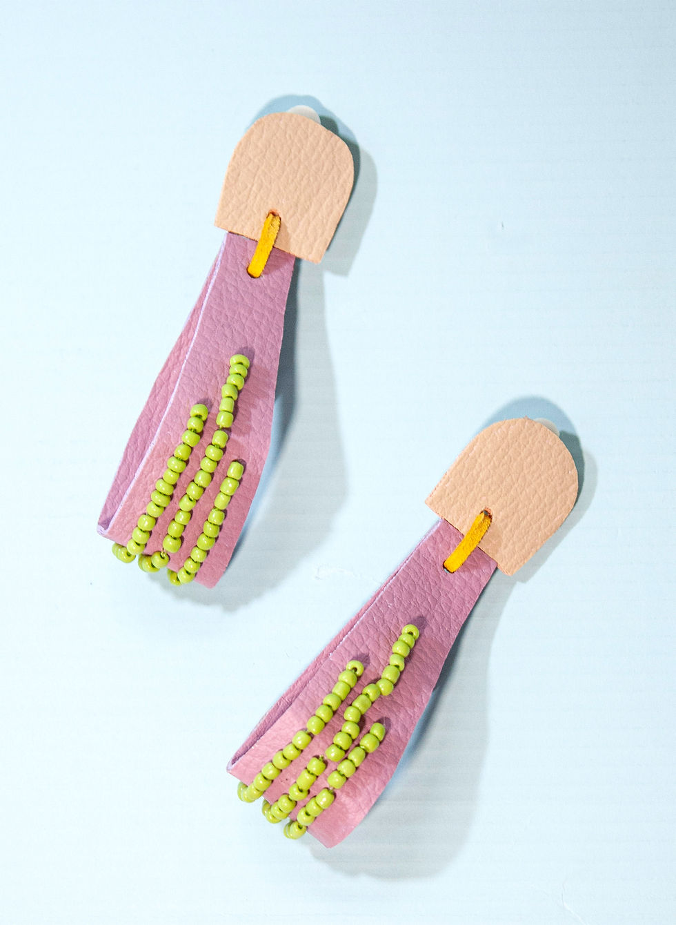 Thumbnail: "Zamar"In Purple & Lime Green Clip On Earrings