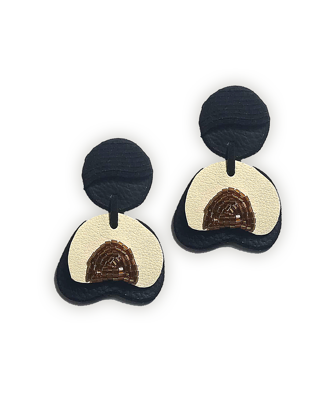 "Eve"Hand Beaded Leather Earrings