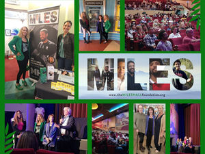 collage of photos of the Miles Hall Foundation members and families attending the screening in Orinda, California