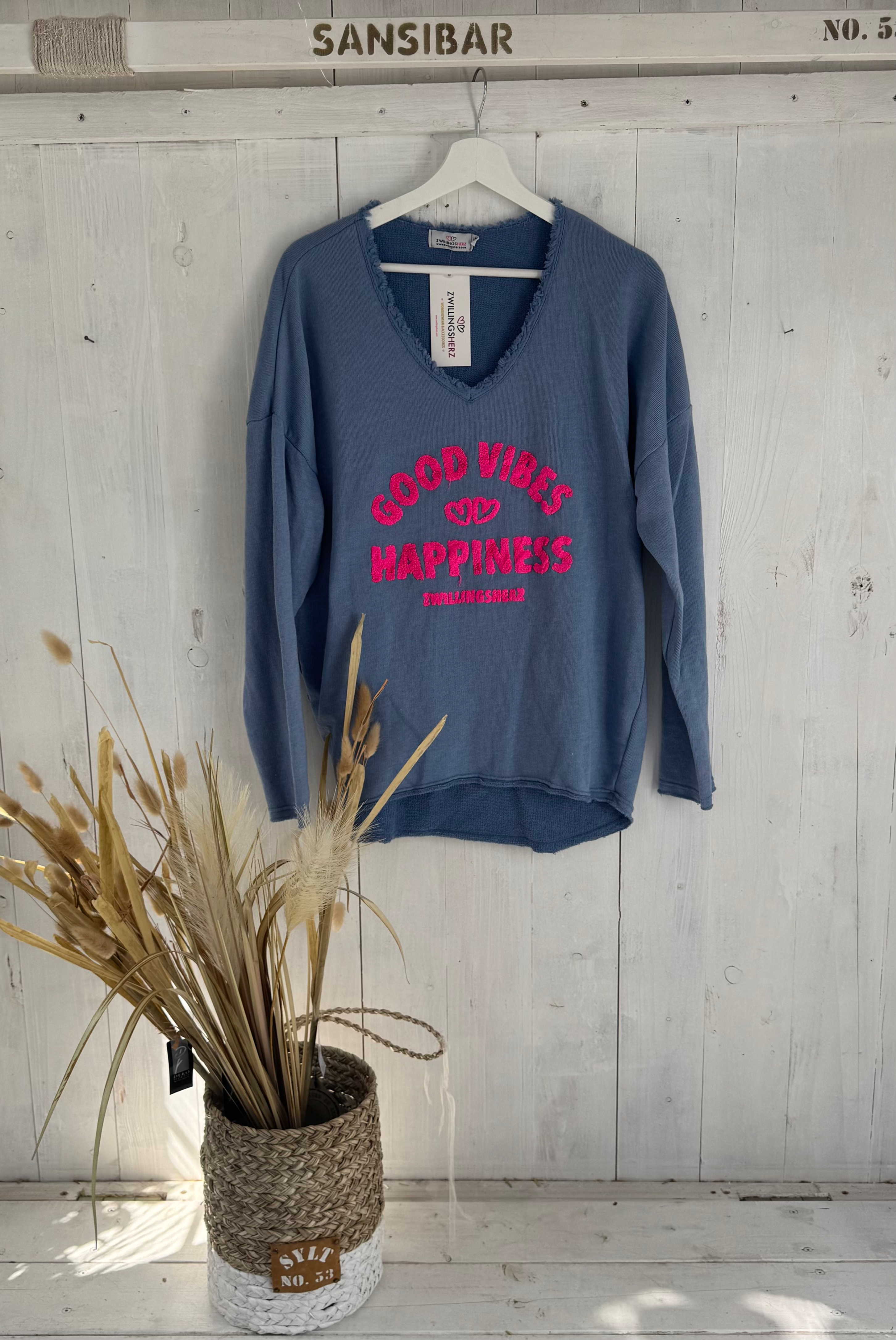 Sweatshirt von Zwillingsherz „Good Vibes & Happiness"