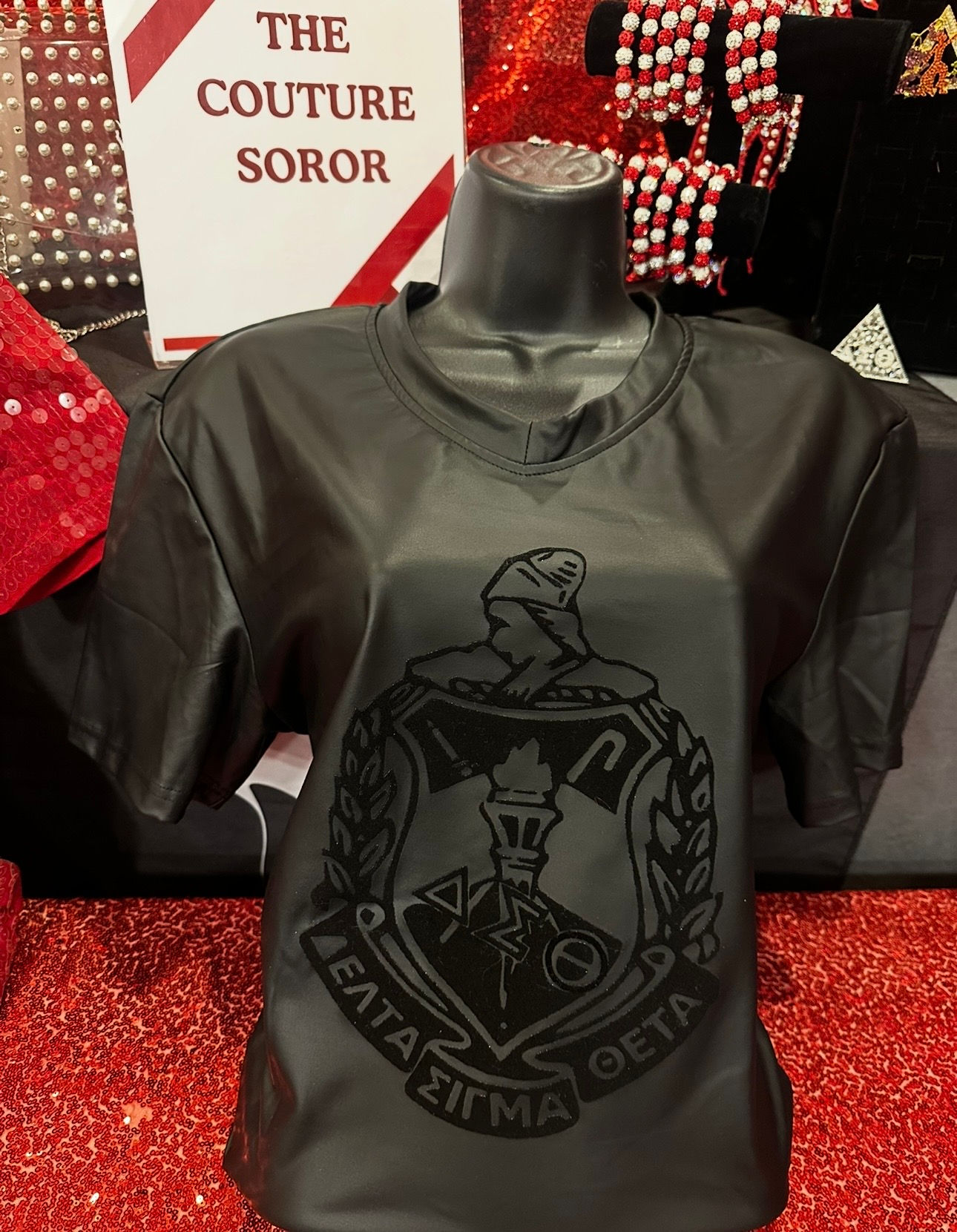 FAUX LEATHER DST TSHIRT