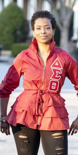 Peplum Line Jacket - ΔΣΘ red | thecouturesoror