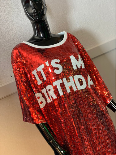 it's my birthday dress IT'S MY BIRTHDAY SEQUIN T-SHIRT DRESS – SPATE Boutique main image 0