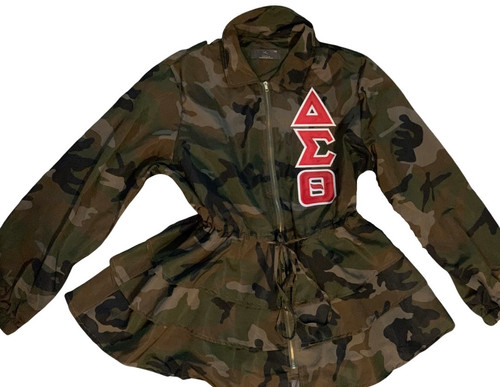 Peplum Line Jacket - ΔΣΘ CAMO | thecouturesoror