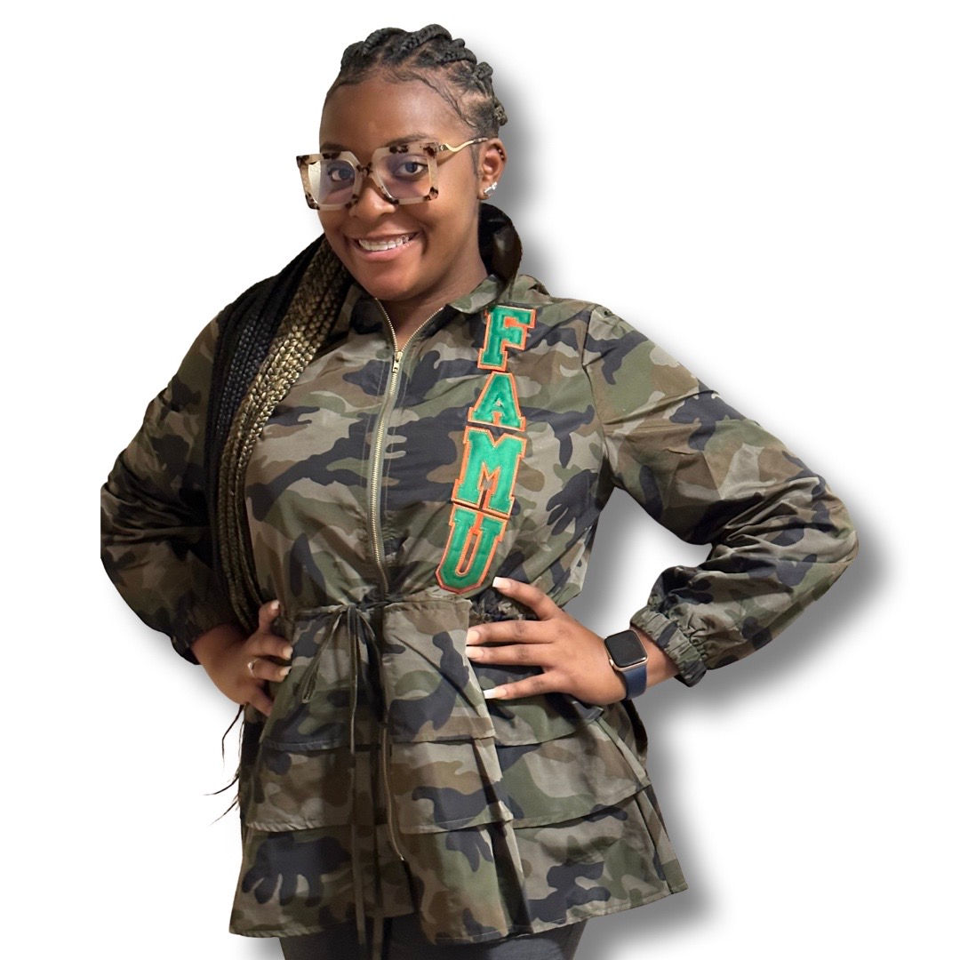 FAMU Peplum Line Jacket- Camo