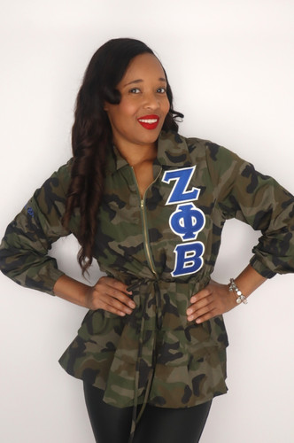 Peplum Line Jacket - ZΦΒ Camo | thecouturesoror