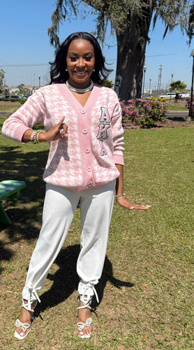 AKA Houndstooth Cardigan | thecouturesoror
