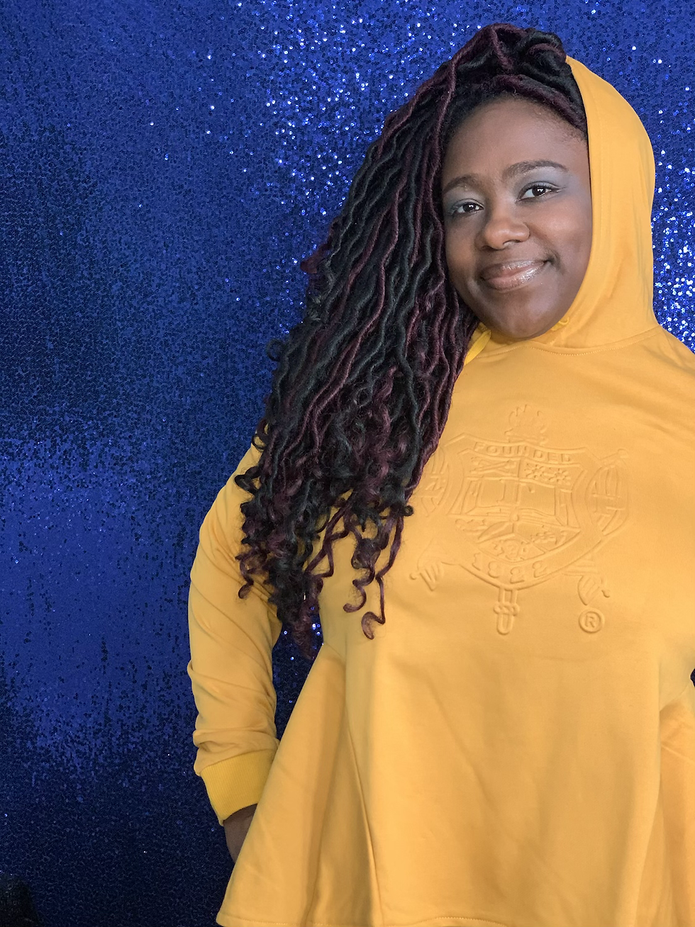 Thumbnail: Gold Embossed Peplum Hoodie