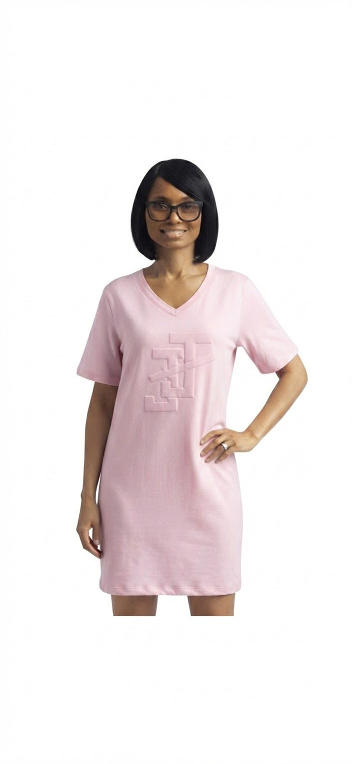 Embossed JJ Dress - PINK