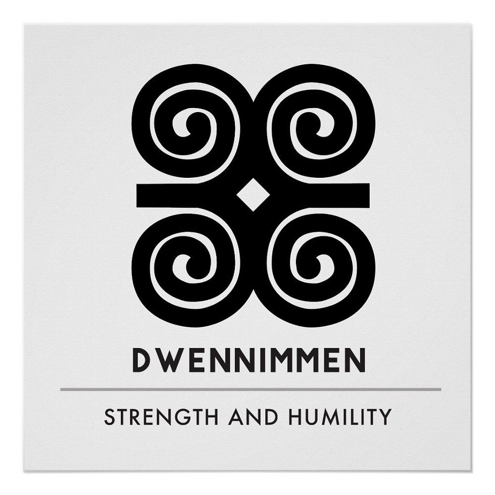Image credit: https://www.zazzle.com/dwennimmen_strength_humility_adinkra_symbol_poster-228264458487009823