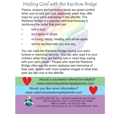 Veterinary Wisdom Rainbow Bridge Educational Enclosure