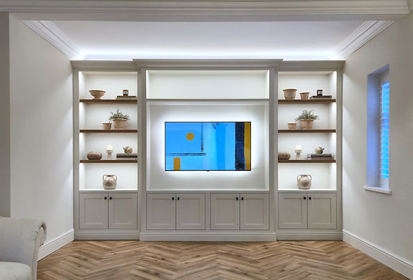 Bespoke media wall furniture with lighting