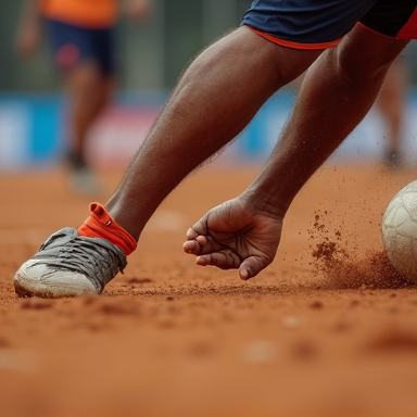 Young kabaddi player showing skills