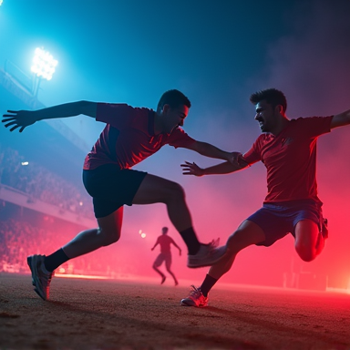 Victory celebration with kabaddi fans