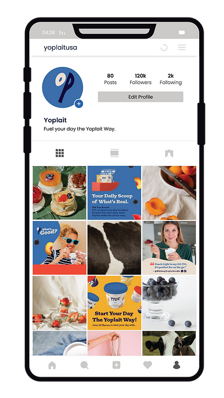 Instagram grid mockup with curated, unique posts
