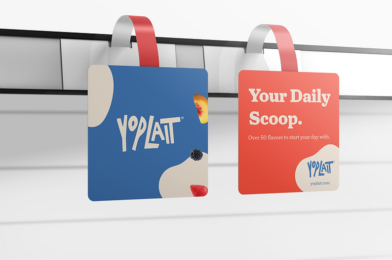 Grocery Aisle tag, "Yoplait" "Your daily scoop"