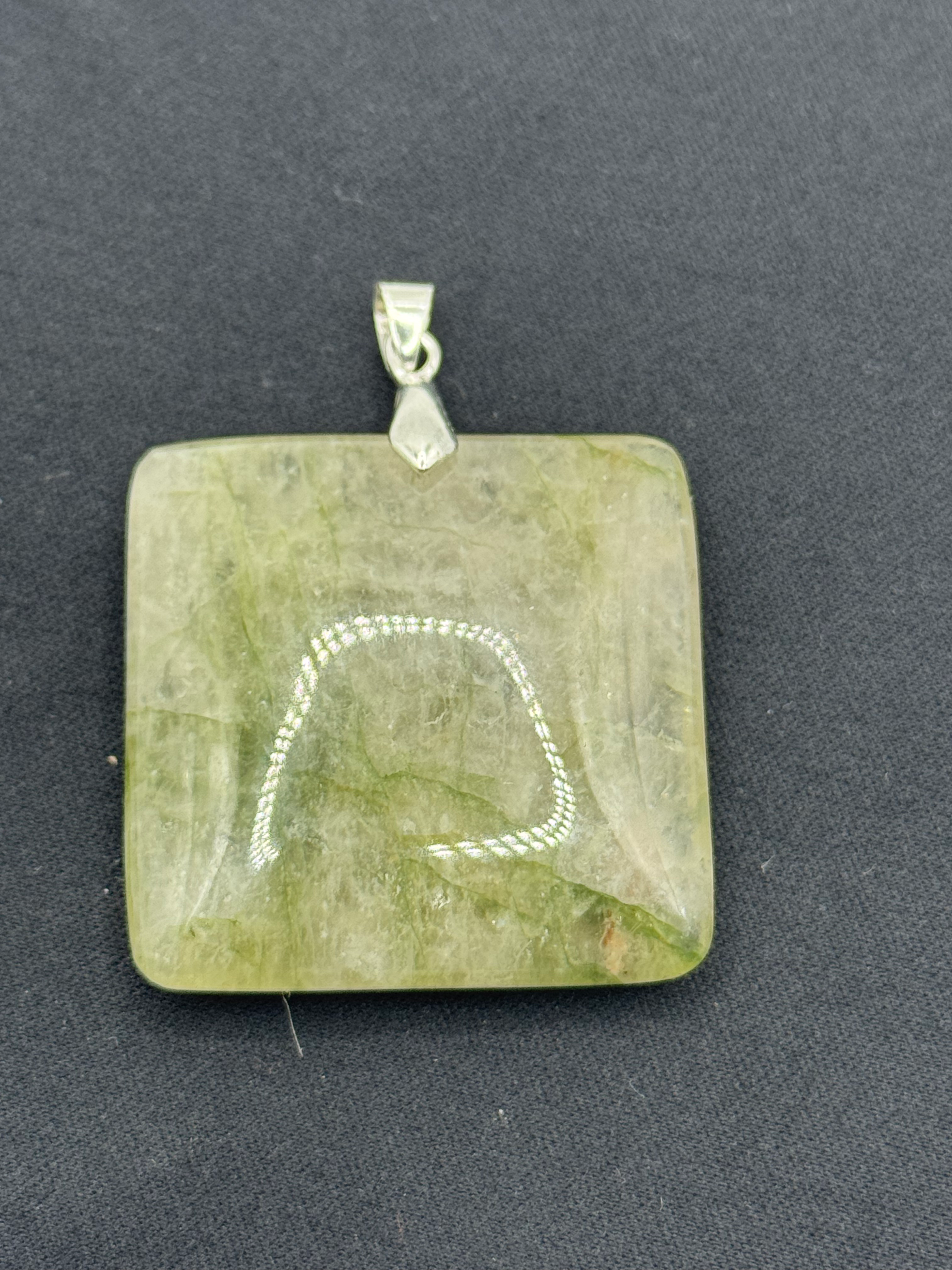 Groene kwarts - Vierkant hanger