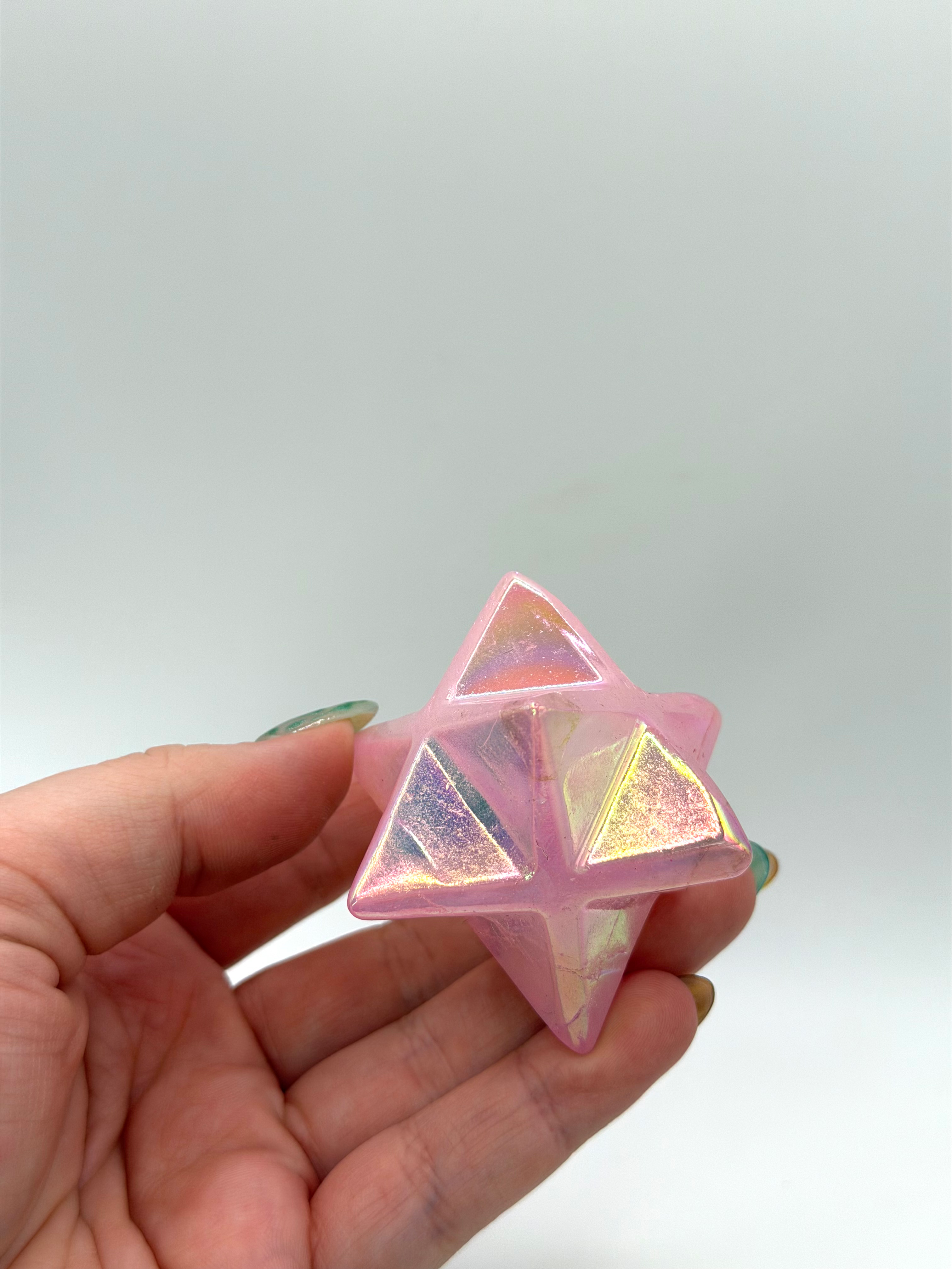 Roze aurakwarts - merkaba