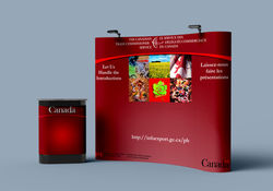 Trade show booth backdrop