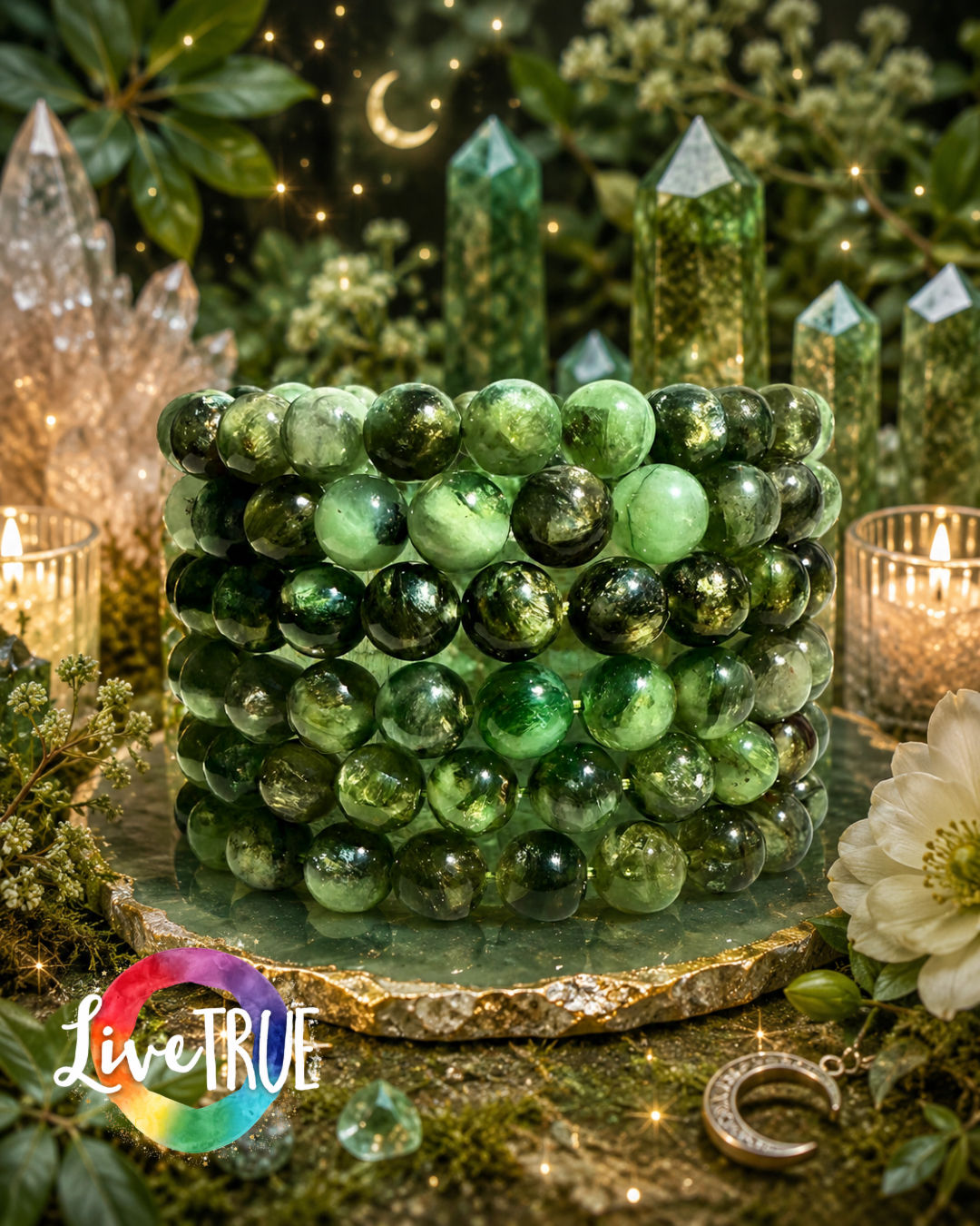 Green 💚Lepidolite Mica 9-10mm bling of Forest Fairy Activation of Prosperity 