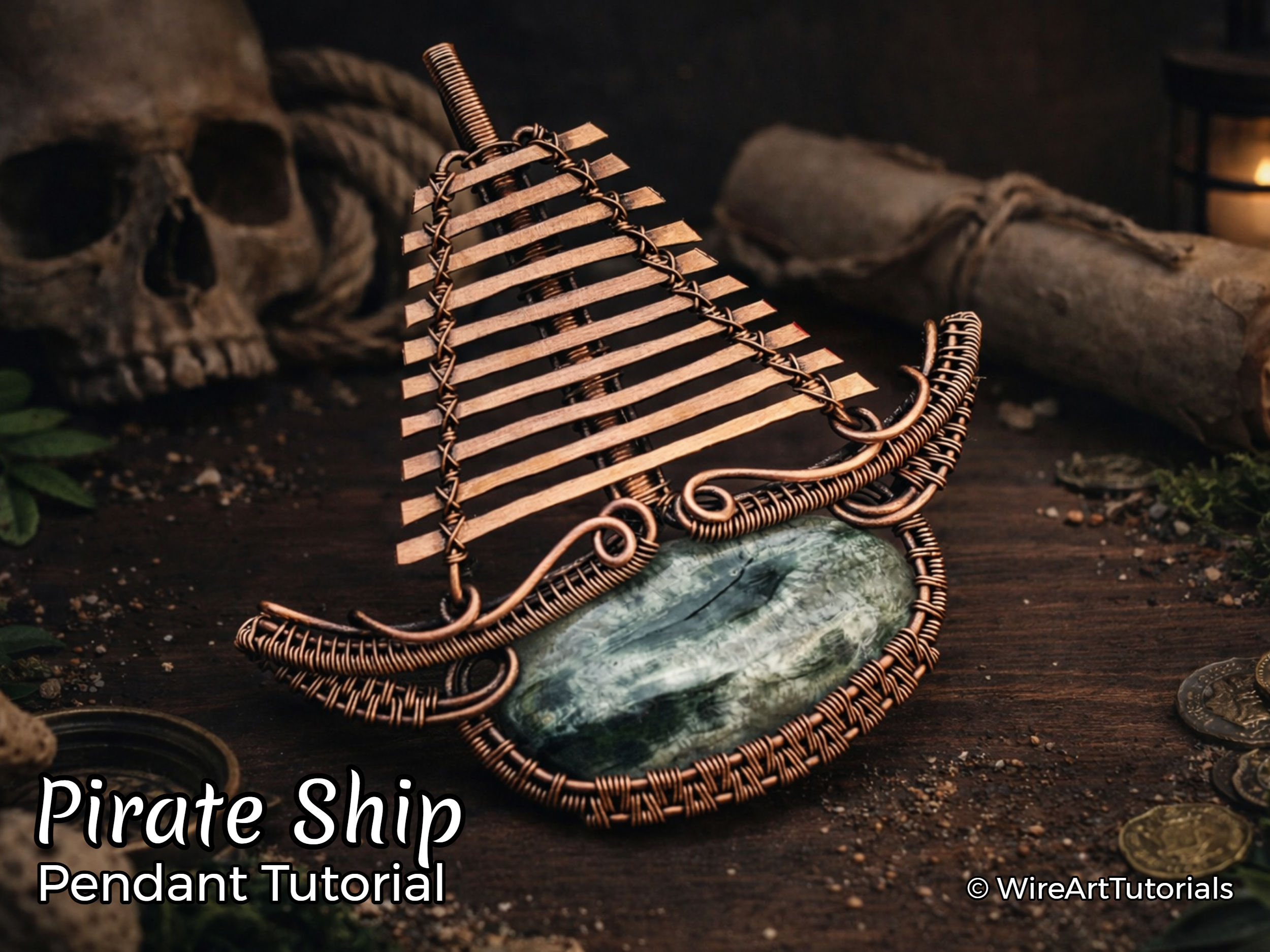 Pirate Ship / Boat Pendant wire wrapping tutorial