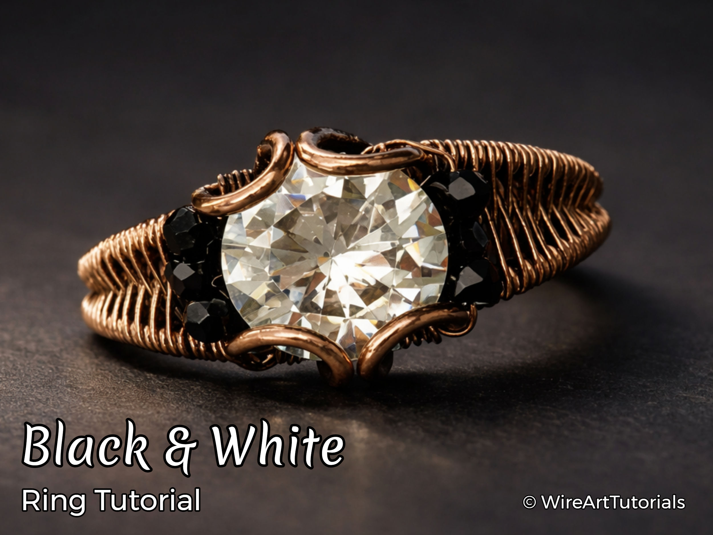 Black & White Ring wire wrapping tutorial