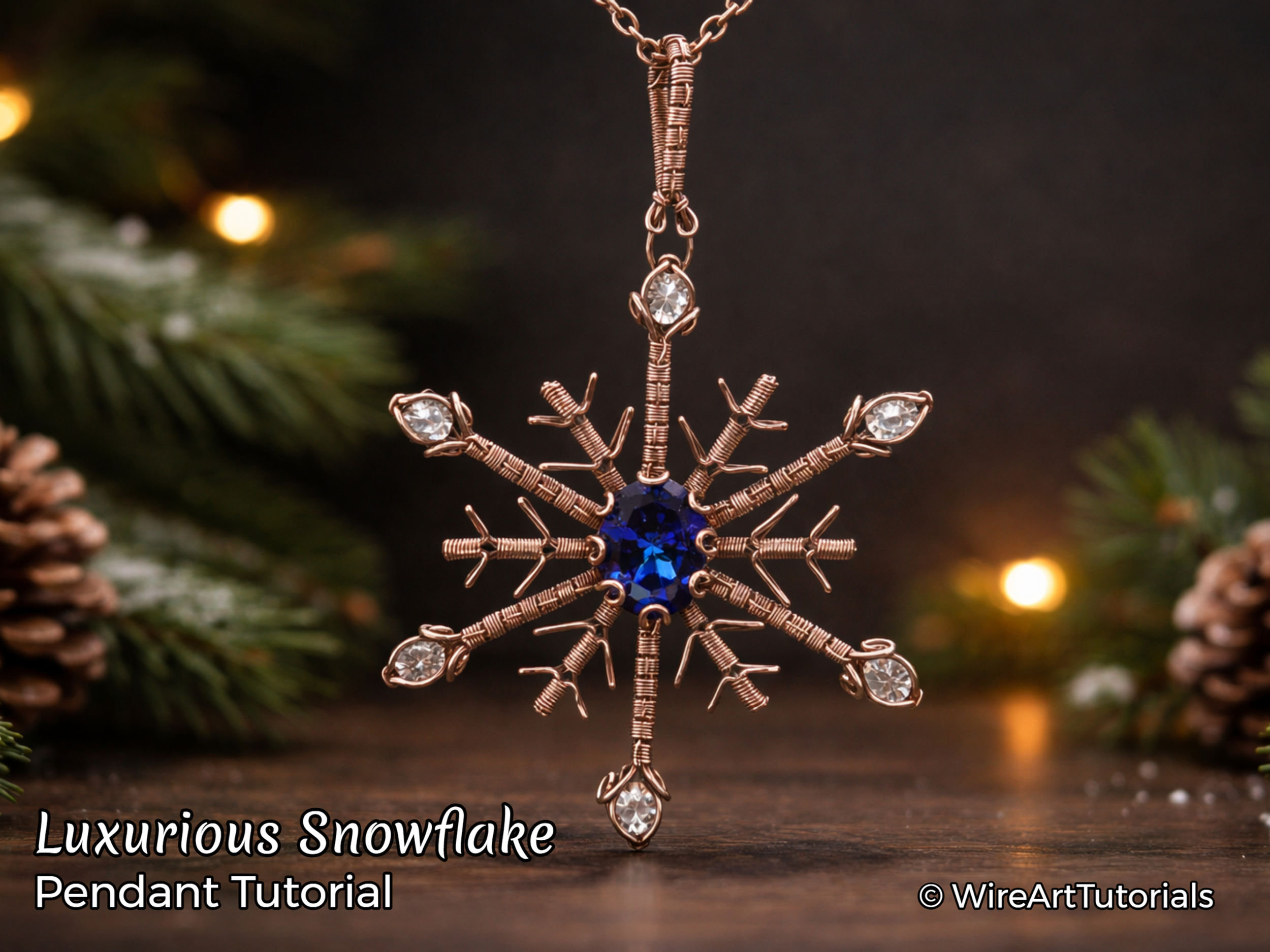 Luxurious Snowflake pendant wire wrapping tutorial