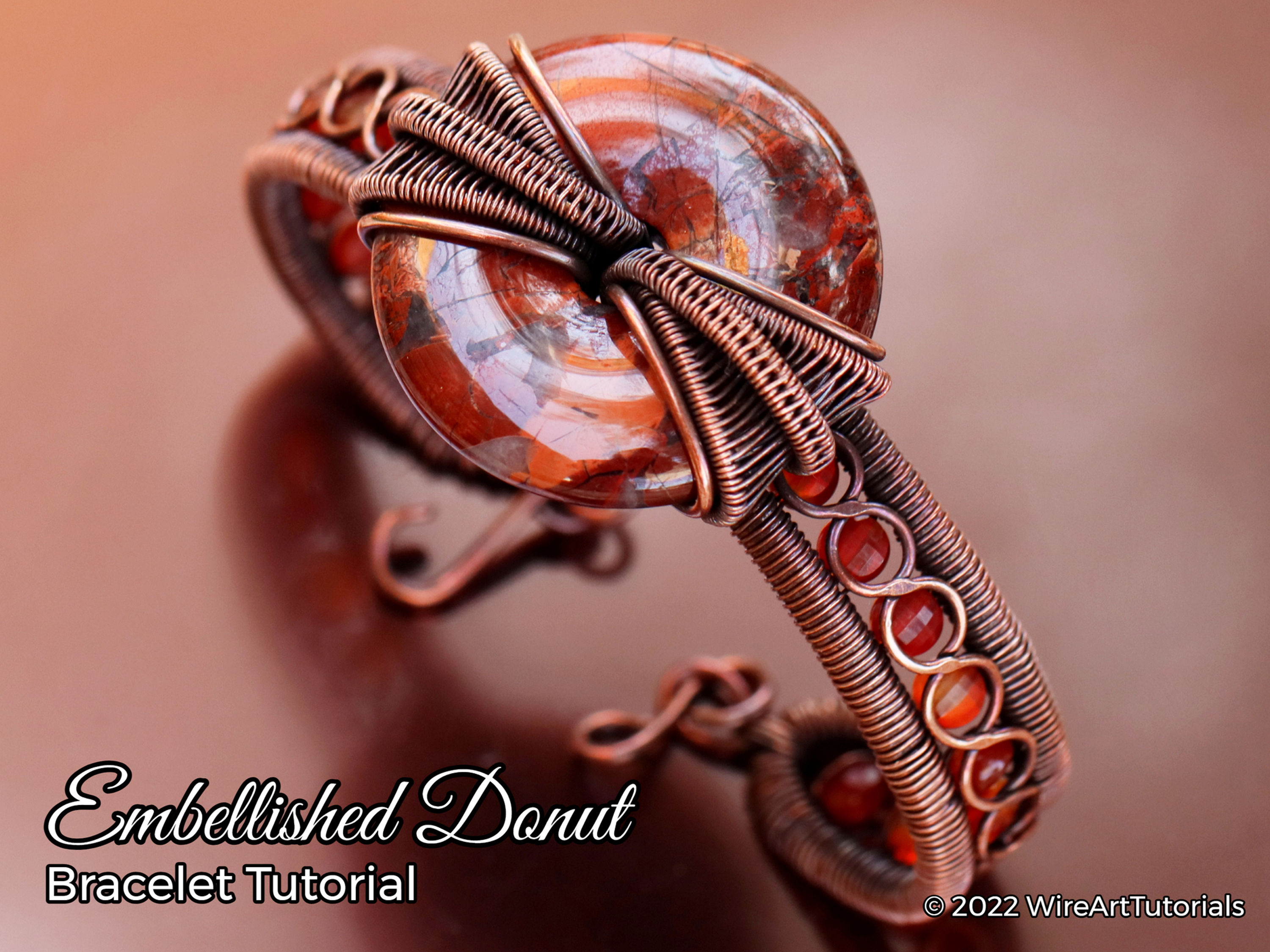 Embellished Donut Bracelet wire wrapping tutorial