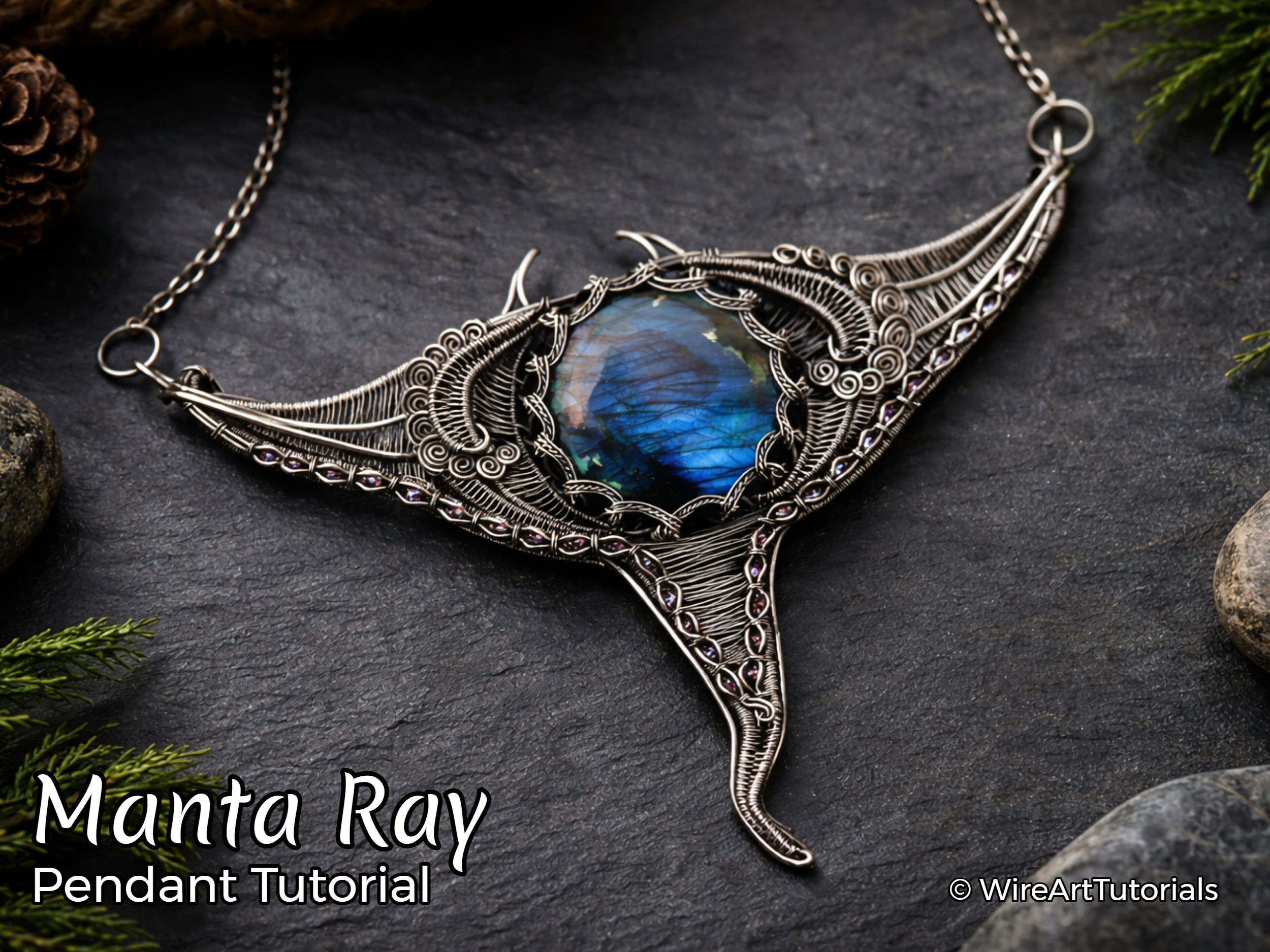 Manta Ray / Stingray Pendant wire wrapping tutorial