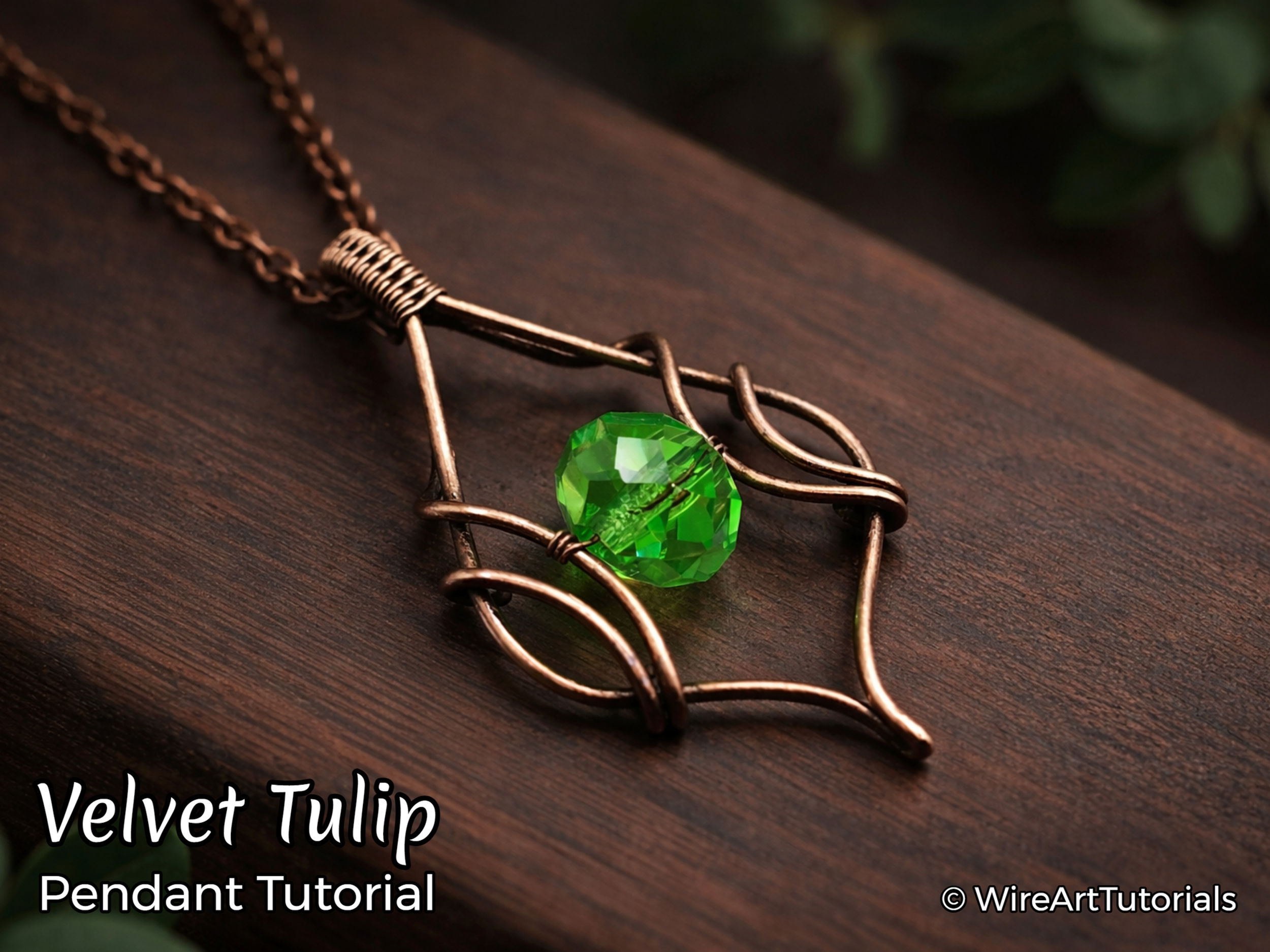Velvet Tulip Pendant wire wrapping tutorial