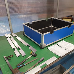 A carry case box with accessories