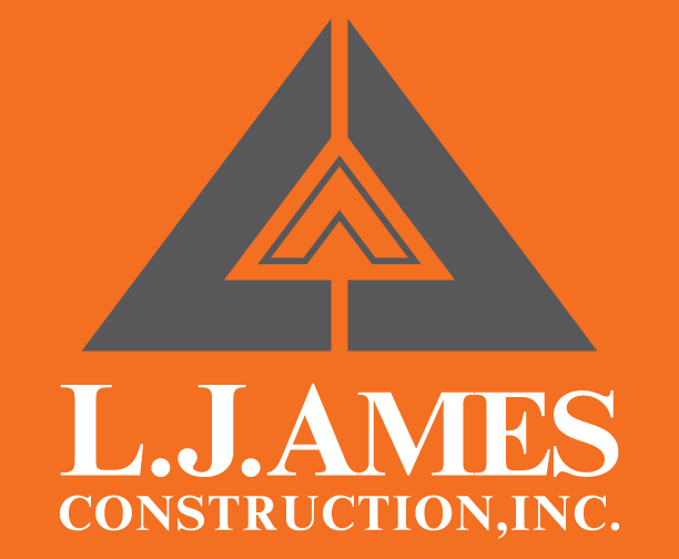 LJ Ames Construction - Logo (Orange Back