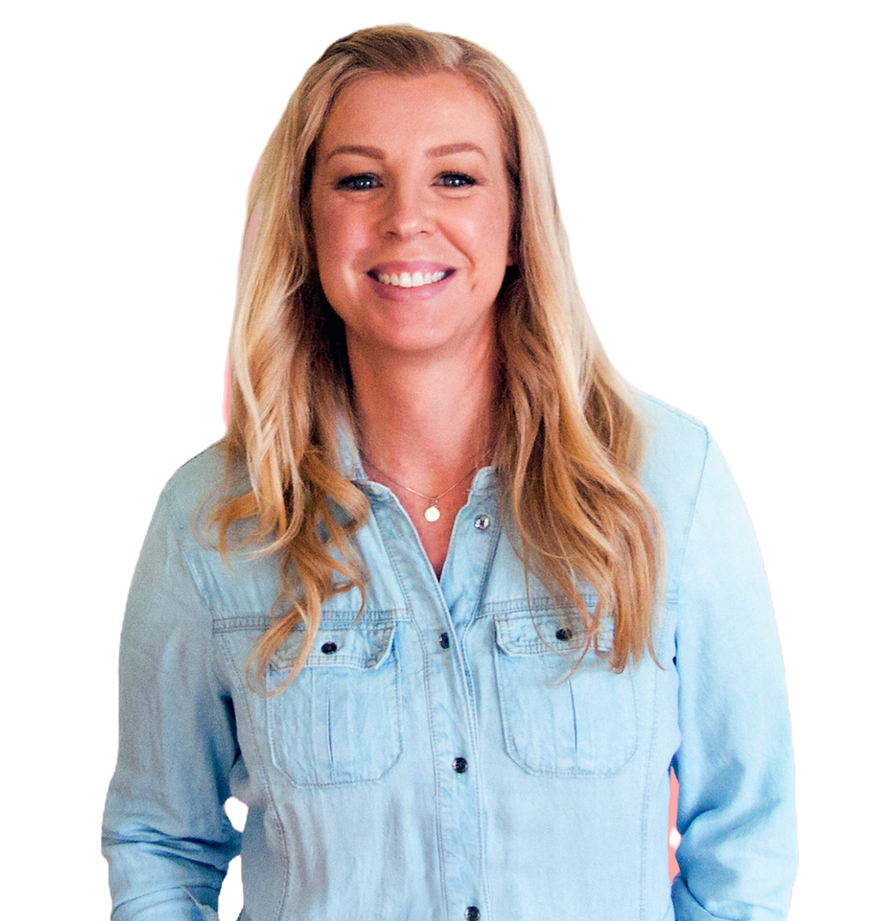 Kylie Wiffen Web designer Smiling wearing a denim shirtdress