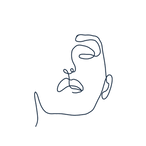 a line drawing of a womans face