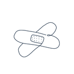 a line drawing of two band aids