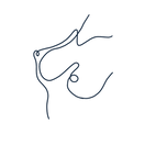 a line drawing of a womans breasts