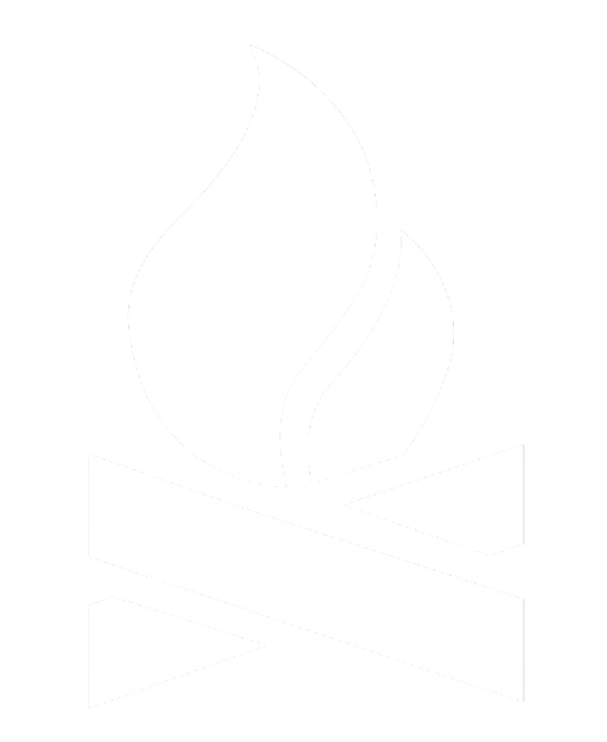 Hello Sauna logo: fire and text