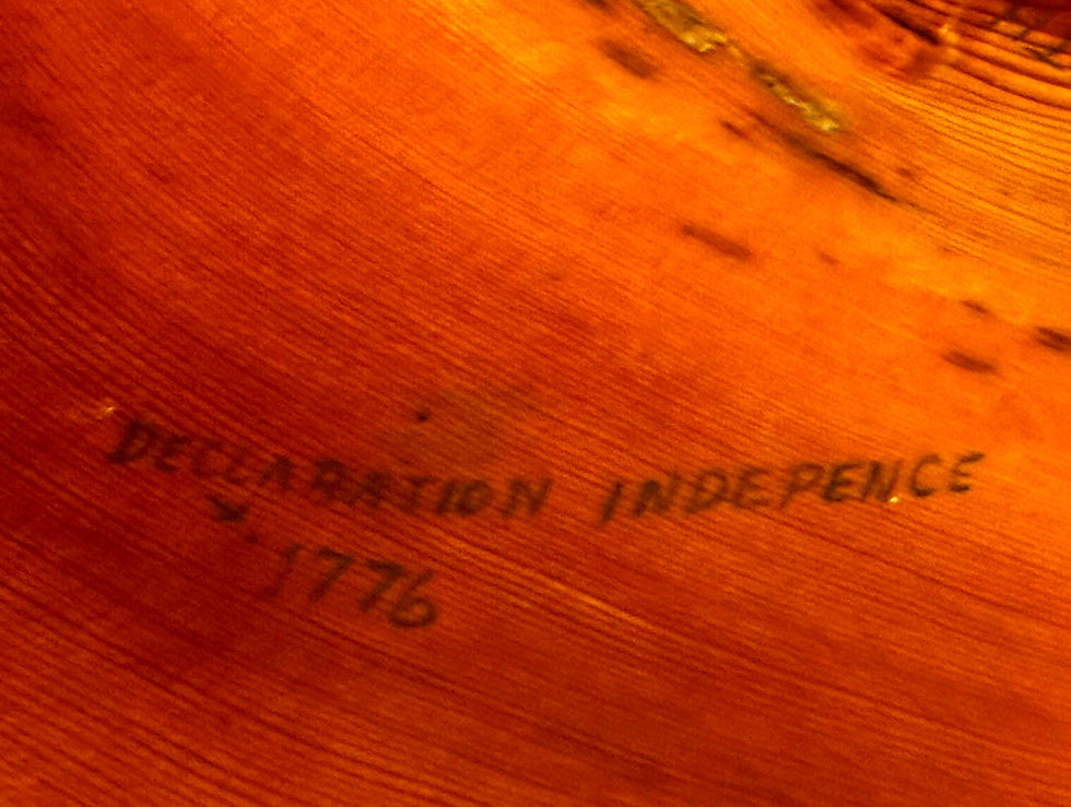 The point in time of the Declaration of Independence ( misspelled word )  noted!  