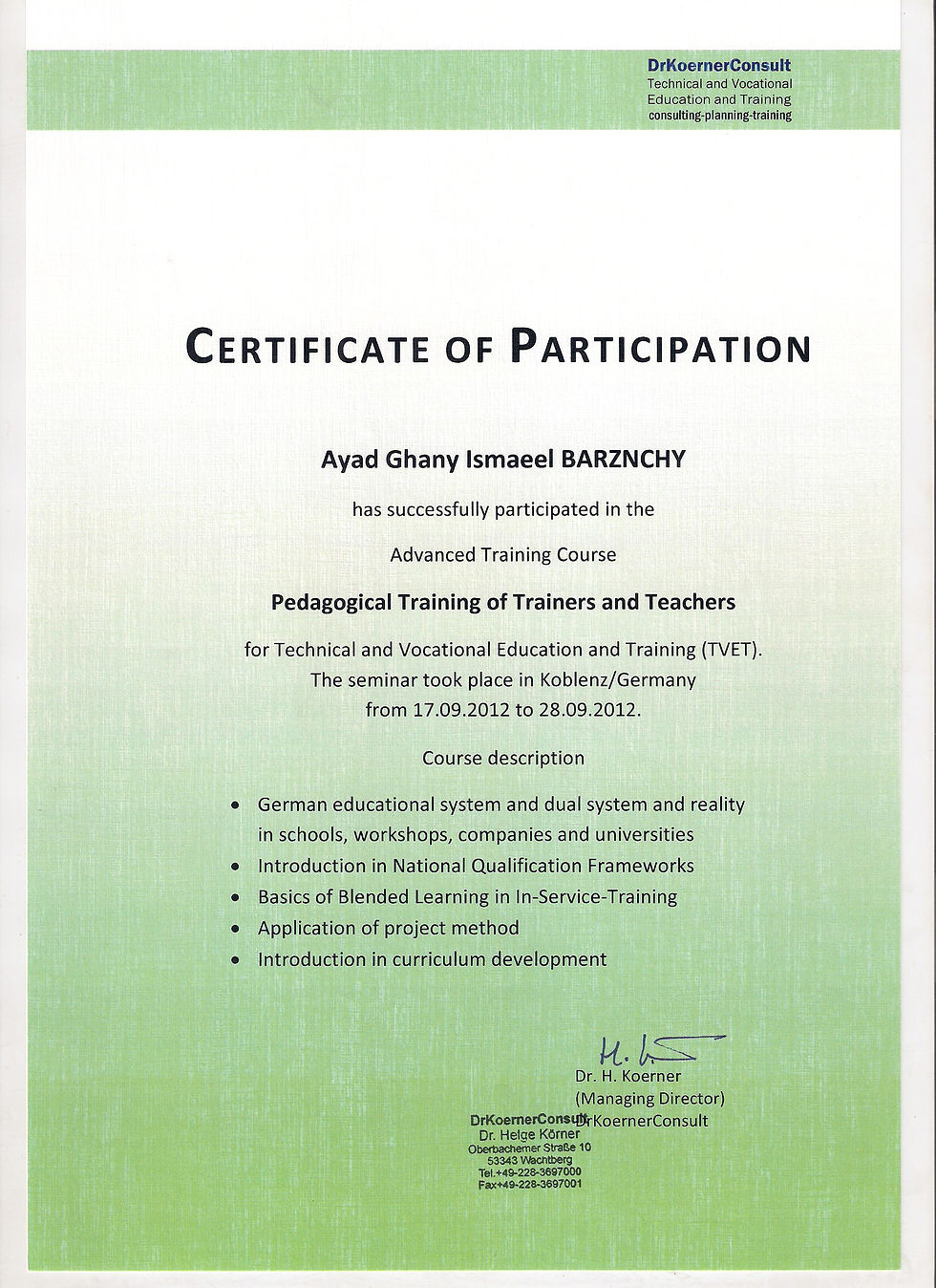 Advance ToT course
