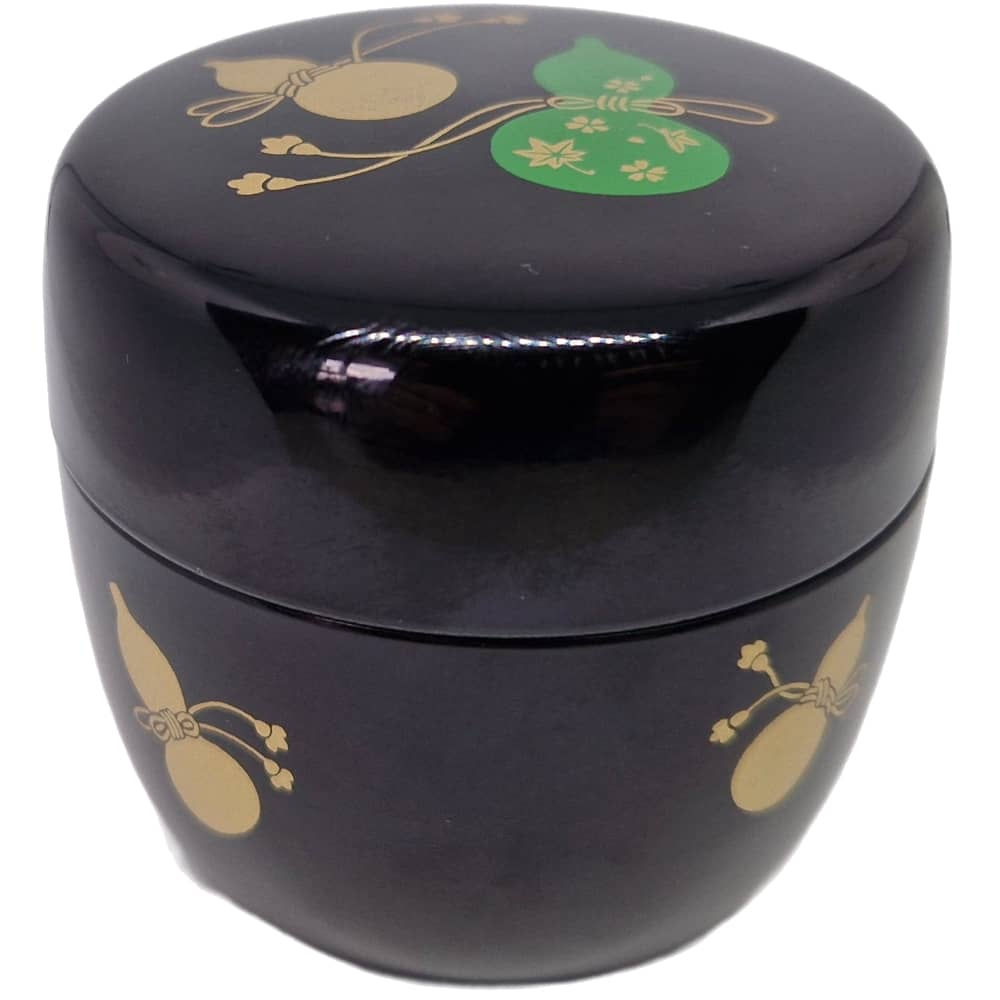 Japanische Matcha Dose Kurohyōtan (Natsume) - Front - geschlossen